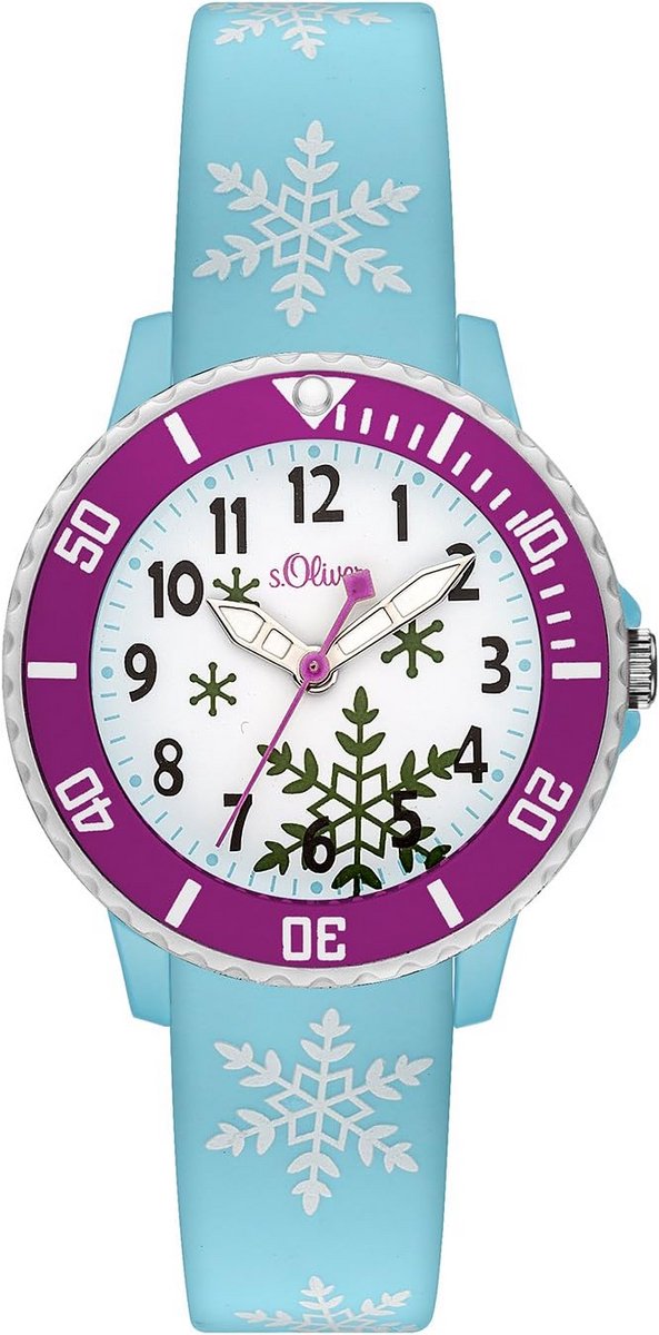 Meisjes Polshorloge met Witte Siliconen Band en Draaibare Lunette