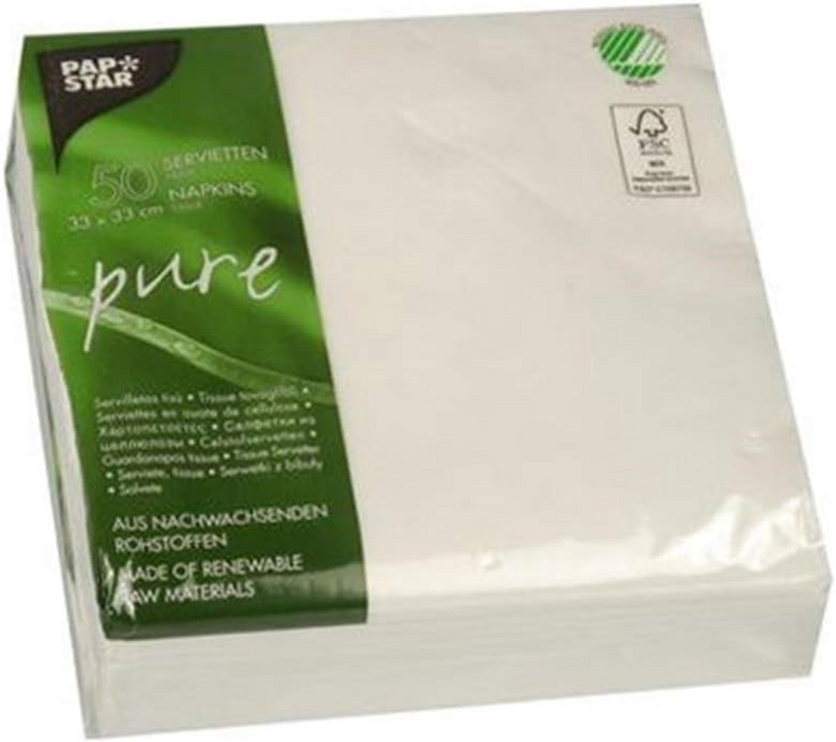 Witte papieren servetten 33x33 cm 2-laags 50 stuks