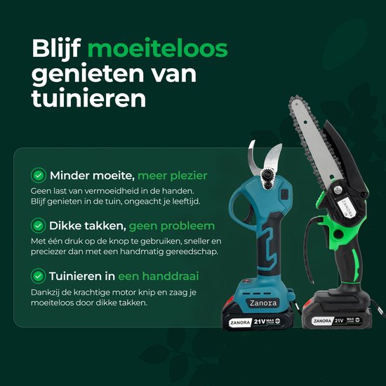 Zanora® Garden Onderhoudsset - voor Kettingzaag en Snoeischaar - 2 Kettingen - Snoeimes - smeer olie van Merkloos	 — afbeelding 3