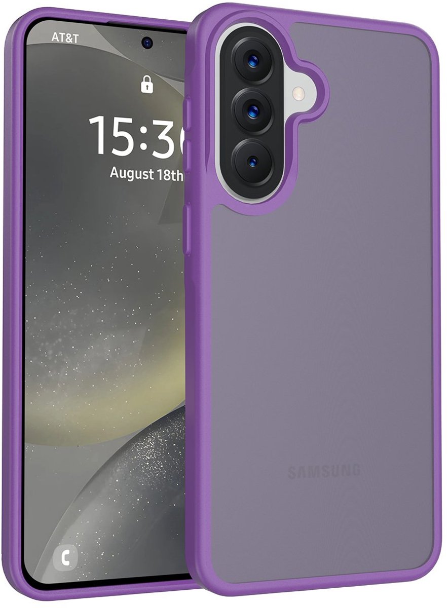 Solidenz Hoesje - geschikt voor Samsung Galaxy A37 - Frosted transparante hoes - Paars