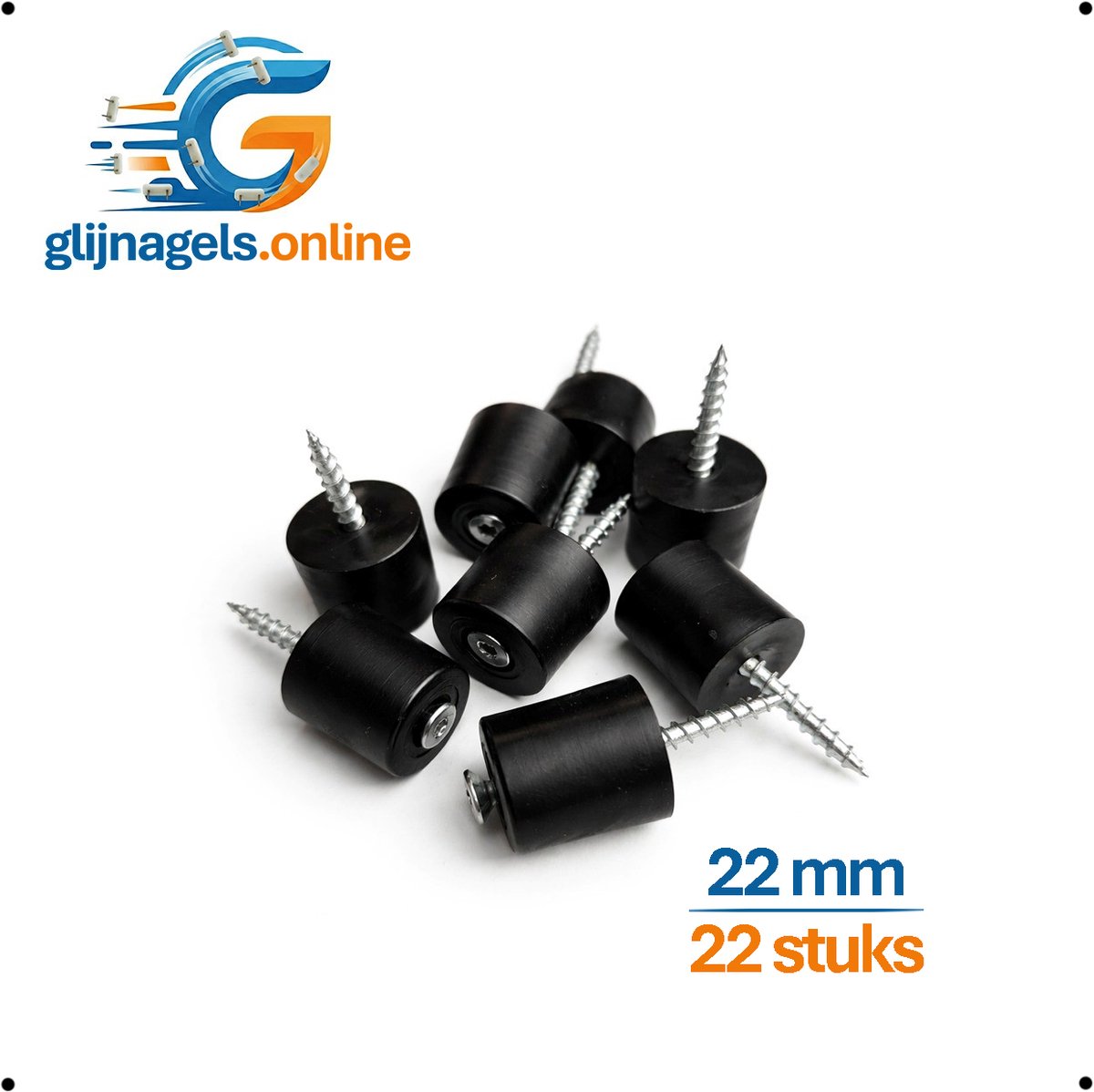 22 STUKS PREMIUM KUNSTSTOF BUFFER Ø22 x 23 mm – Apparatenvoet – Machinevoet – Meubelvoet – Industriële Voet – Harde Glijvoet – Slijtvaste Kunststof Voet – Voor Apparatuur, Meubels, Horeca en Werkplaats Binnen en Buiten Gebruik