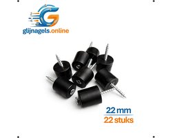 22 STUKS PREMIUM KUNSTSTOF BUFFER Ø22 x 23 mm – Apparatenvoet – Machinevoet – Meubelvoet – Industriële Voet – Harde Glijvoet – Slijtvaste Kunststof Voet – Voor Apparatuur, Meubels, Horeca en Werkplaats Binnen en Buiten Gebruik