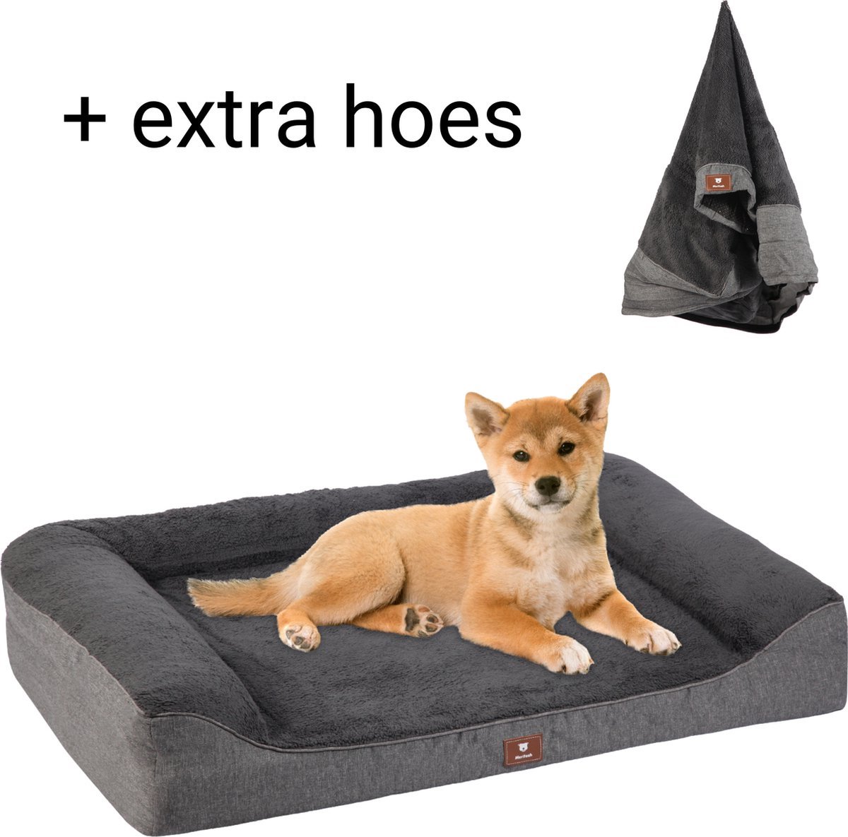 Bol.com Meritosh© luxe orthopedisch hondenkussen M 91x69cm - Hondenmand met wasbare waterdichte hoes - Zacht hondenbed voor klei... aanbieding