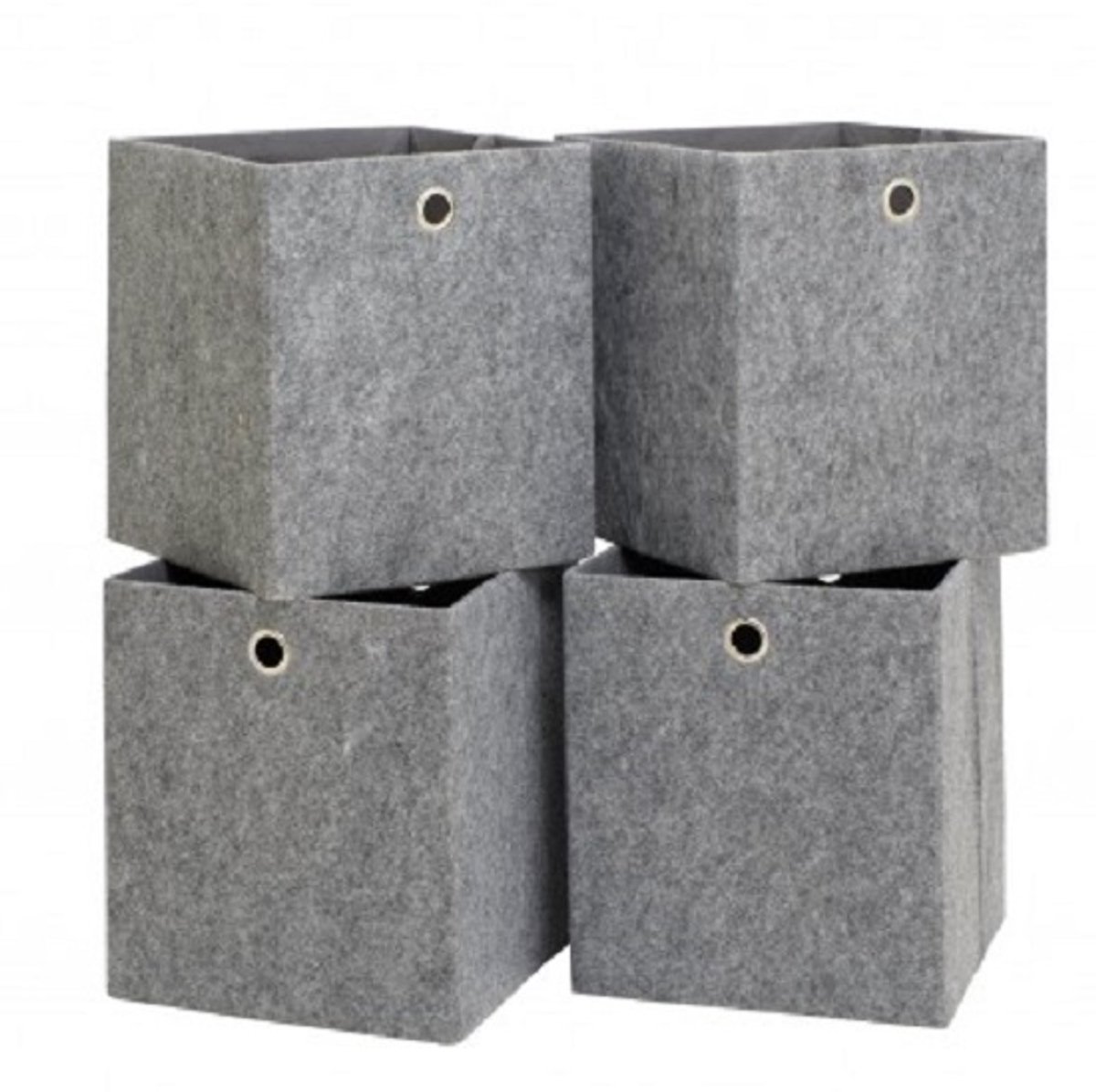 Opbergbox Set of 4 Squares Plus Boxes grijs