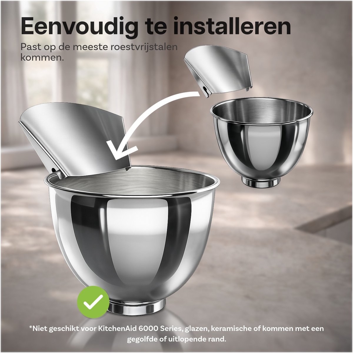 Gietgoot Roestvrij Staal voor KitchenAid 4.5–5 Quart Tilt-Head Stand Mixers Artisan & Classic Series van MMOBIEL – Gietgoot voor KitchenAid – Voorkomt Morsen, Makkelijk in Gebruik, Vaatwasserbestendig thumbnail 6