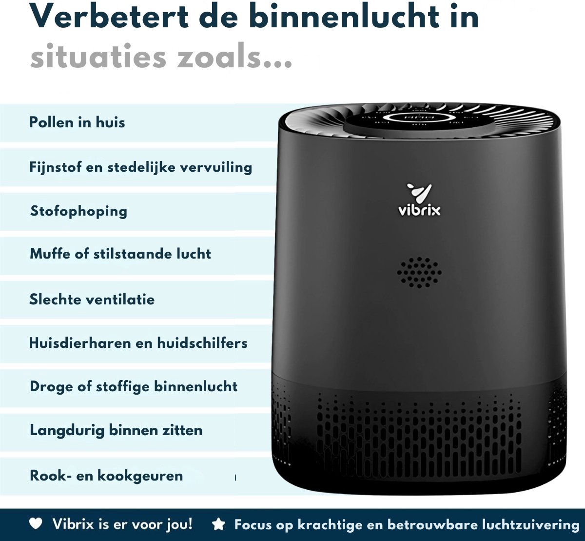 Vibrix PureFlow15 Pro – HEPA H14 luchtreiniger tot 15 m² thumbnail 4