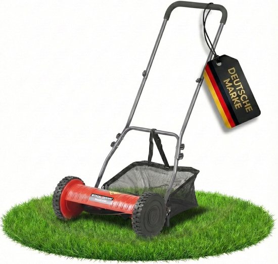 STAHLMANN RoyalCut Handmaaier Kooimaaier - Grasmaaier met 40 of 30 cm Maaibreedte, 27 liter Grasopvangbak, 4-traps Maaihoogteverstelling - Handmatige Grasmaaier Kooimesmaaier - Stil en Milieuvriendelijk