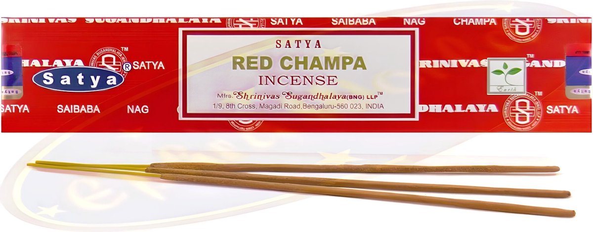 Nag champa Wierook satya red champa 15 Gram bruin
