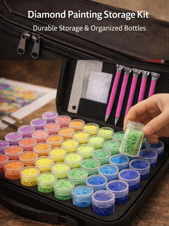 diamond painting storage box - diamantborduurwerk, doos voor doe-het-zelf handwerk