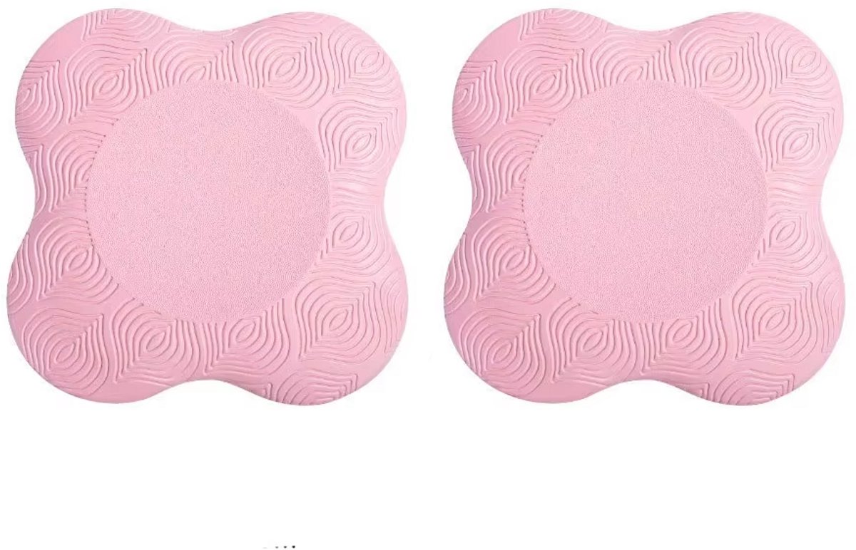 2x Knie kussens yoga - Kniebeschermers - Antislip - Knee pads - Sportmat - Fitness - Elleboog/pols/kniebescherming - 20x20x2 cm - Roze - Jonyx