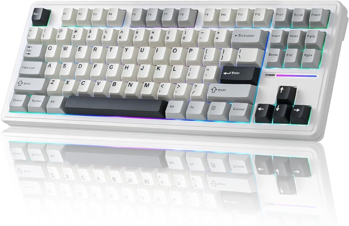 REN® Mechanical Keyboard - Mechanisch Toetsenbord - Mechanische Toetsenbord - BT5.0/2.4G/USB-C - Wit - 36cm x 14cm x 4cm