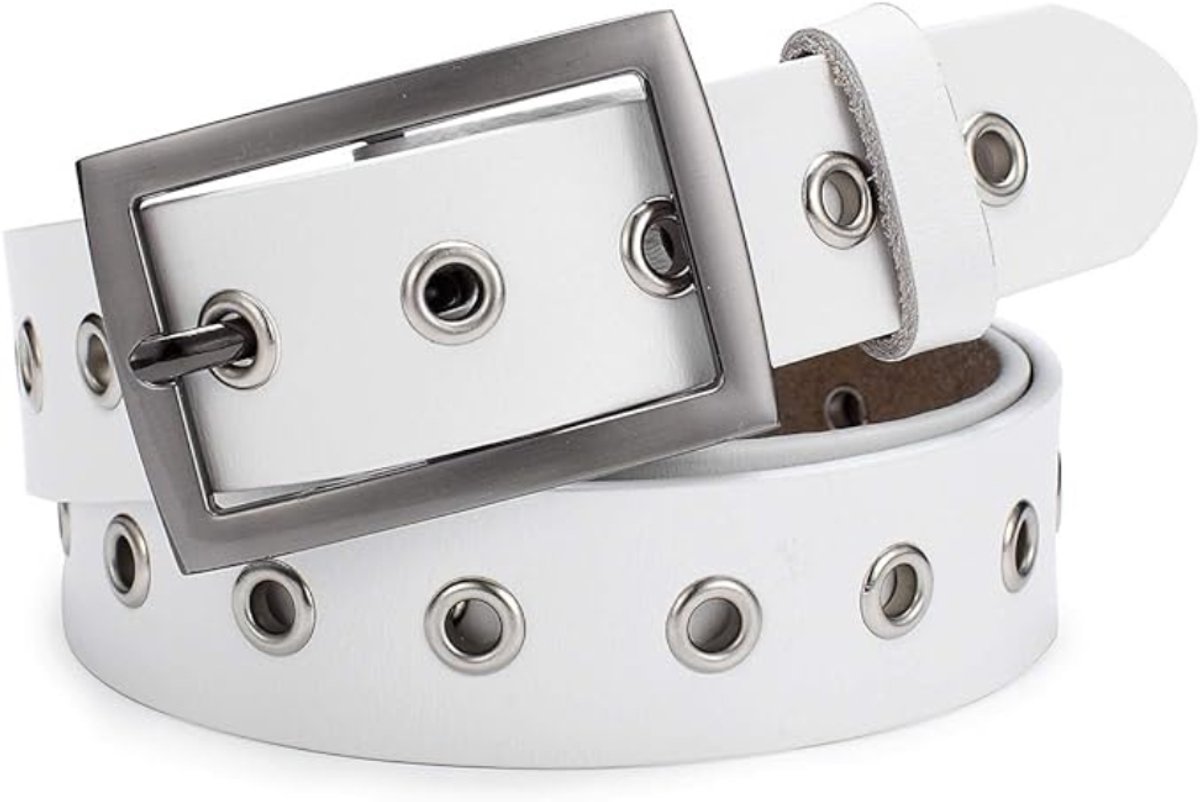 Leren Riem voor Dames - Lederen Riem met Legering Gesp - Stijlvol Cadeau voor Dagelijks Gebruik - 85 cm - 1 Stuk - Wit - van Imperatoris