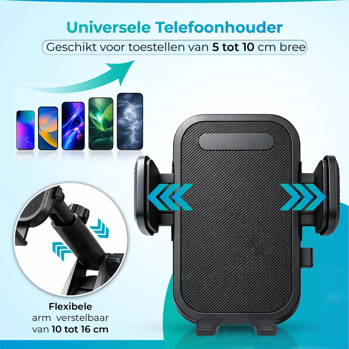 Nereb Telefoonhouder Auto met Zuignap – Dashboard & Voorruit – 360° Draaibaar – Schokbestendig – Universele Autohouder voor Smartphone – foto 6