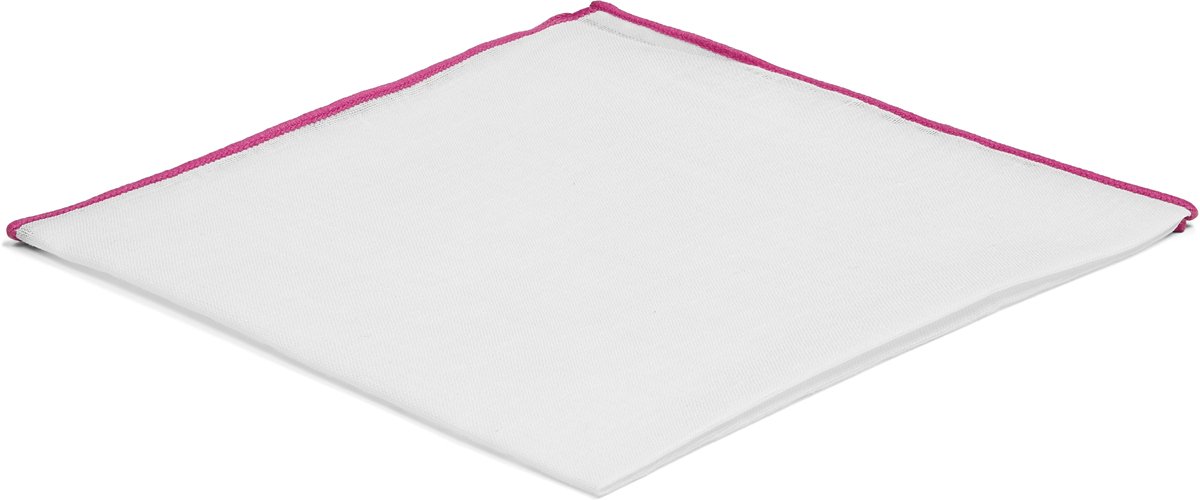 Witte pochet met roze randen