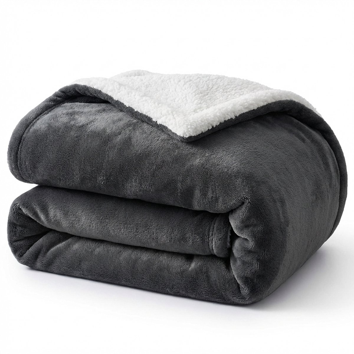 Luxe Fleece Deken 150×200 cm – Extra Zacht & Warm – Dubbelzijdig – Plaid voor Bank, Bed & Woonkamer – Donkergrijs