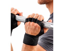 Fitness Gloves I Fitness Handschoenen I Sport Handschoenen I Grip Handschoenen I Antislip I Gewichtheffen I 1 Paar I Zwart I Maat L