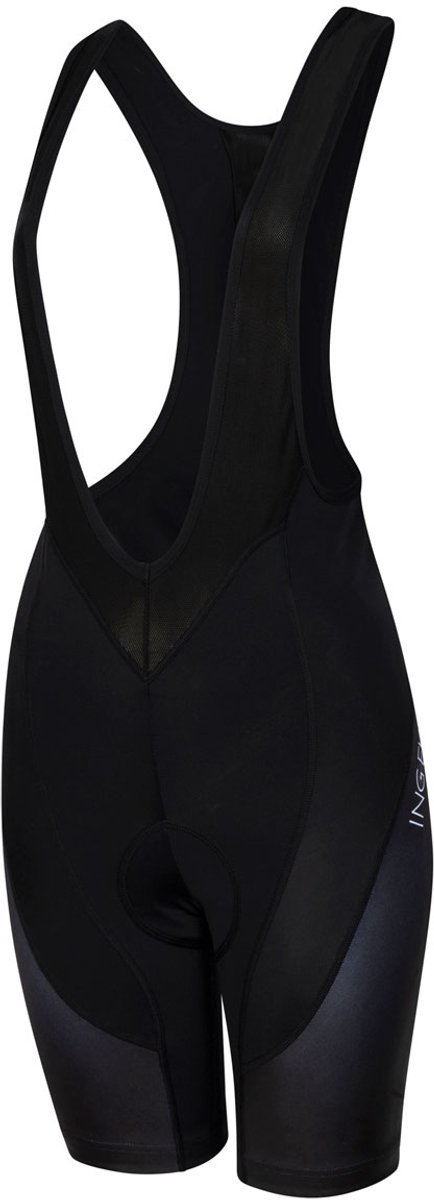 Zwarte fietsbroek dames met zeem - Ingeklikt - Korte fietsbroek met bretels en dameszeem - XL (40-42)