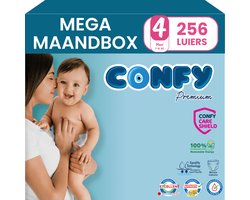 Confy Premium - Luiers Maat 4 (7-14kg) - 256 Luiers - Mega MaandBox
