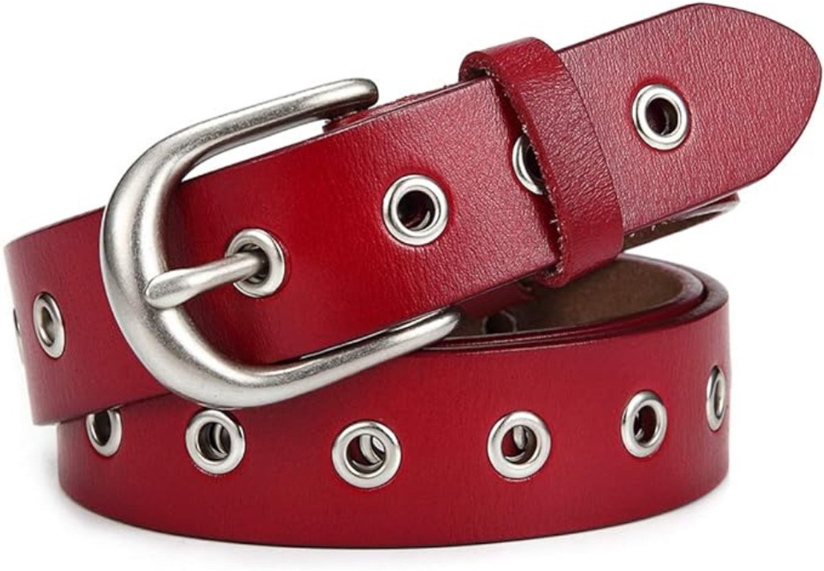 Leren Riem voor Dames - Lederen Riem met Legering Gesp - Stijlvol Cadeau voor Dagelijks Gebruik - 105 cm - 1 Stuk - Rood - van Imperatoris