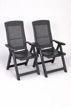 Ensemble de chaises de jardin réglables de 2 - Anthracite