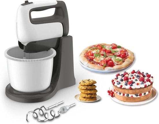 Zyrex® Mixer met mengkom - Mixer - Mixer met mengkom keukenmachine - Wit En Zwart - ‎28cm x 10cm x 32cm van Zyrex — afbeelding 3