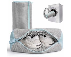 Bredline Schoenen Waszak – Voor 1 Paar Schoenen – 39 x 19 cm (11L) – Premium Sneaker Waszak met 1200+ Microvezels – Bescherming in Wasmachine – Grijs/Blauw – 1 Stuk