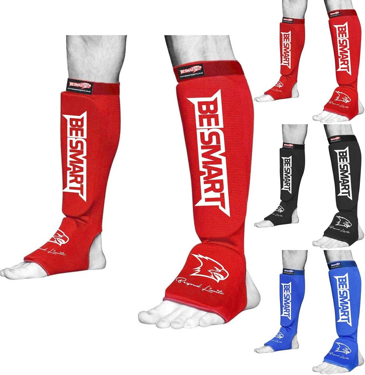 BeSmart Shin Instep Pads MMA Leg Foot Guards Muay Thai Kick Boxing Guard Protector