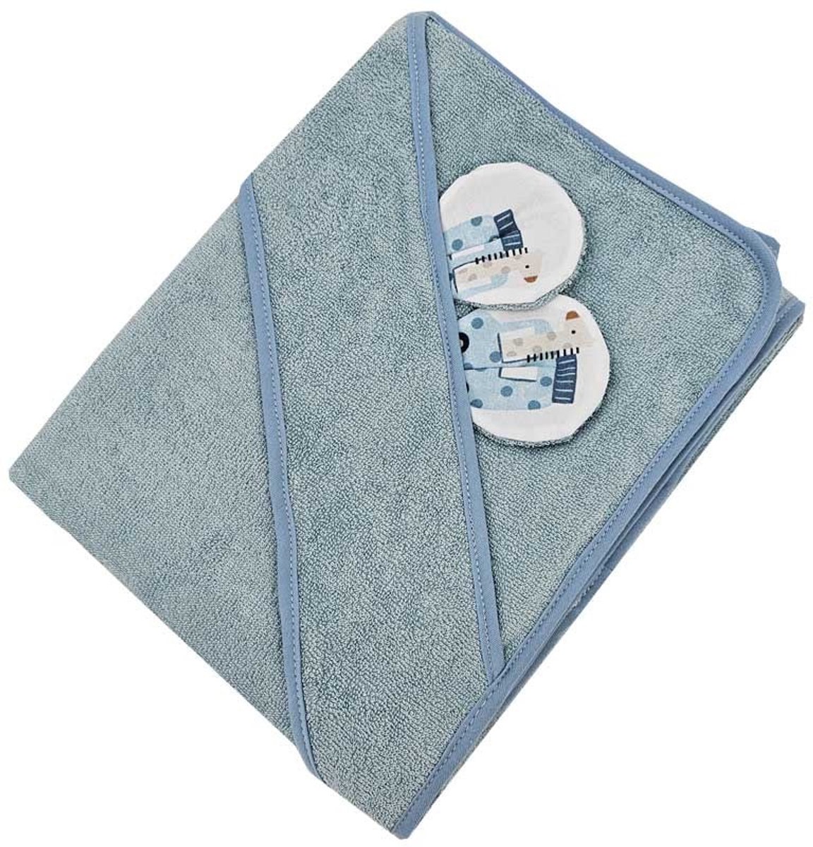 Bamboo bathrobe GIRAFFE/BLUE