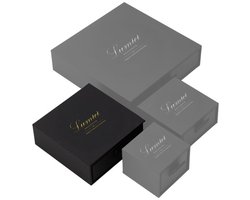 Lumici® Exclusive | Soft Touch Ketting Doosje – Mat Zwart met Gouden Logo - Sieradendoosje - Letop Geen Sieraad Inbegrepen