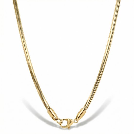 Collier serpent doré pour homme et femme - acier UORO 1,5mm - longueur 60cm - Collier homme couleur argent sans pendentif acier inoxydable - Mauro Vinci