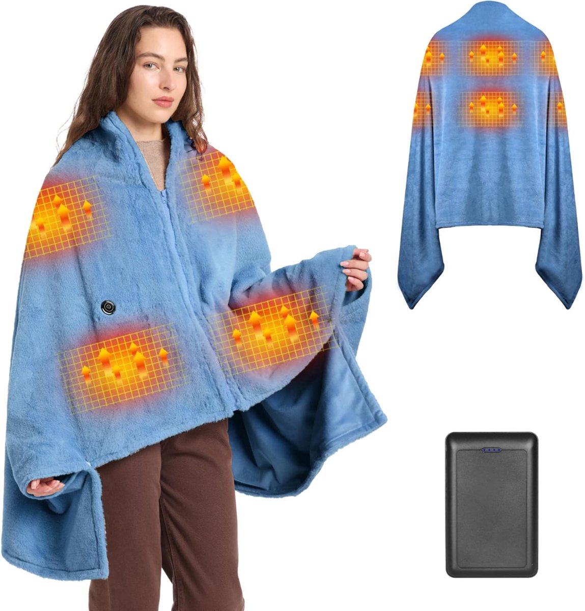 DnA® Warmtedeken Draadloos Lichtblauw 34x25cm