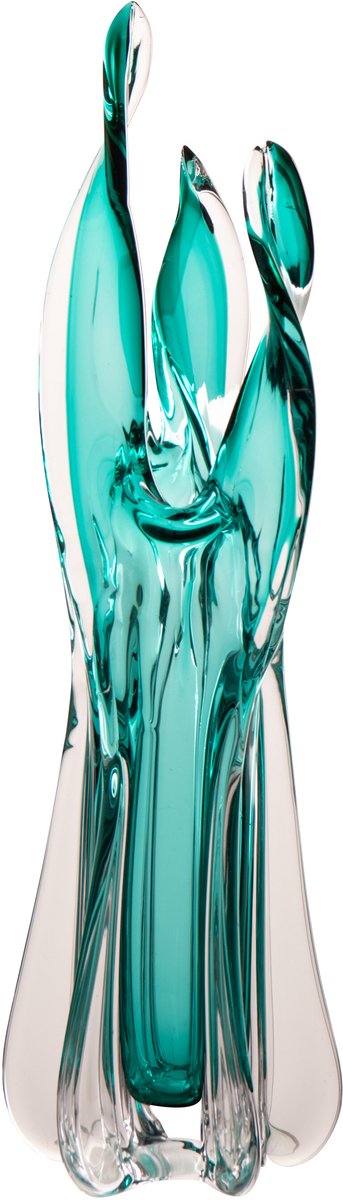 J-Line vaas Serena - glas - turkoois - large Blauw
