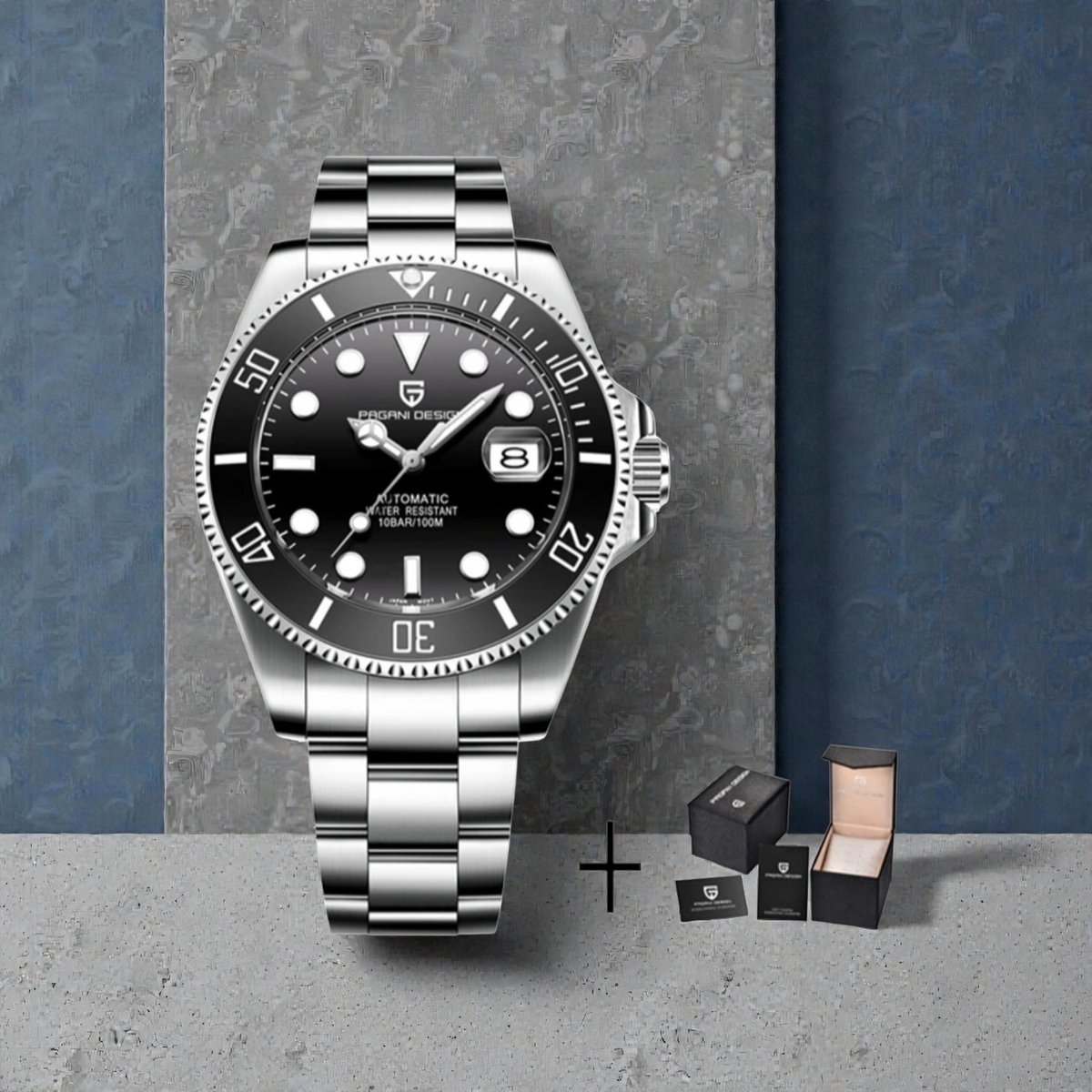 Pagani Design PD-1639 Zwart Heren Automatisch Duikhorloge - 43mm RVS met Saffierglas, Japanse Automatische Beweging - Verkrijgbaar in 4 Kleuren