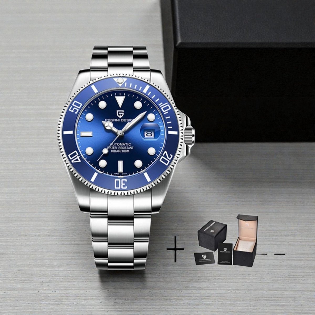 Pagani Design PD-1639 Blauw Heren Automatisch Duikhorloge - 43mm RVS met Saffierglas, Japanse Automatische Beweging - Verkrijgbaar in 4 Kleuren