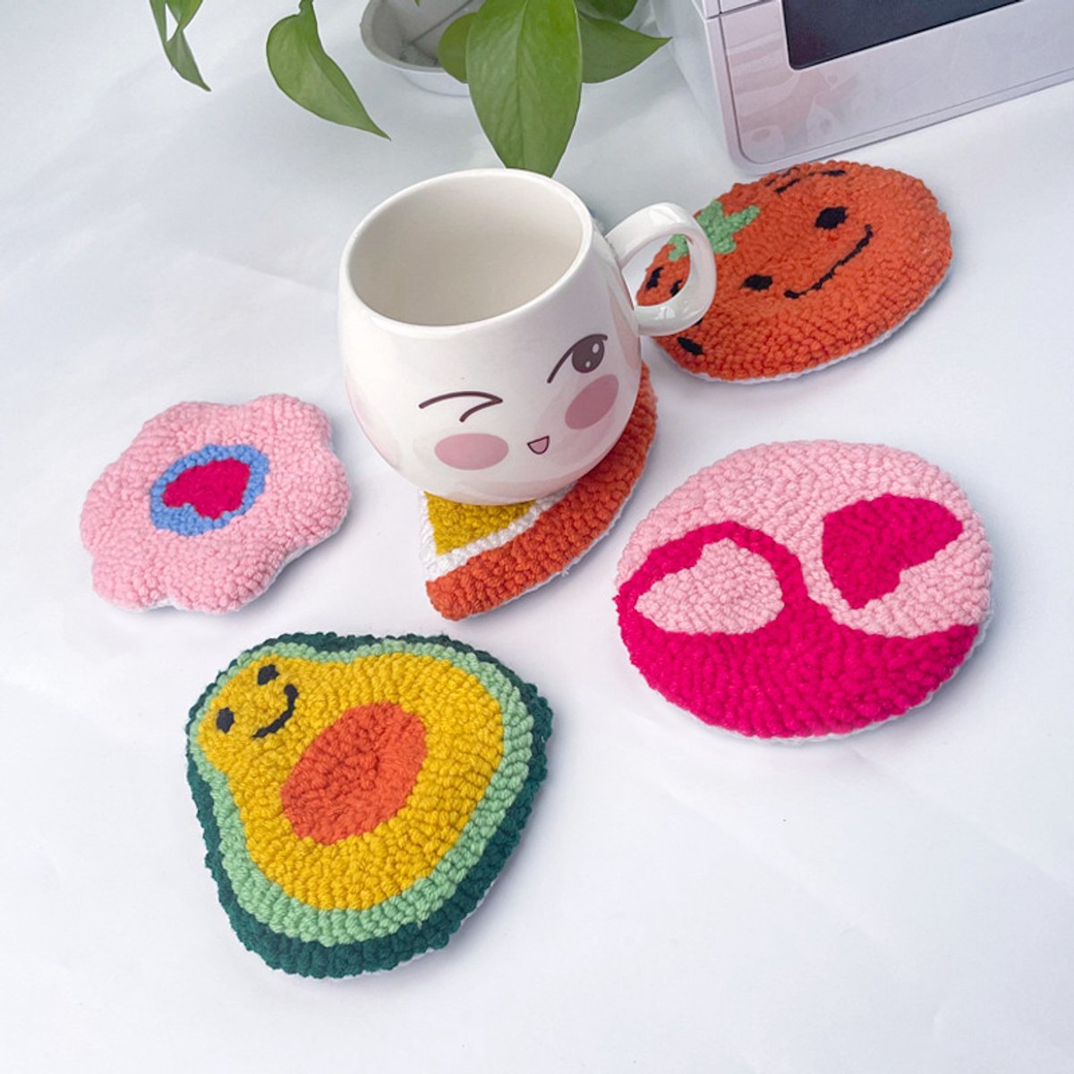 Punch Needle Creatieve Onderzetter Kit – DIY Knutselset – Punch Needle Pakket voor Beginners & Volwassenen – Hobby & Creatief