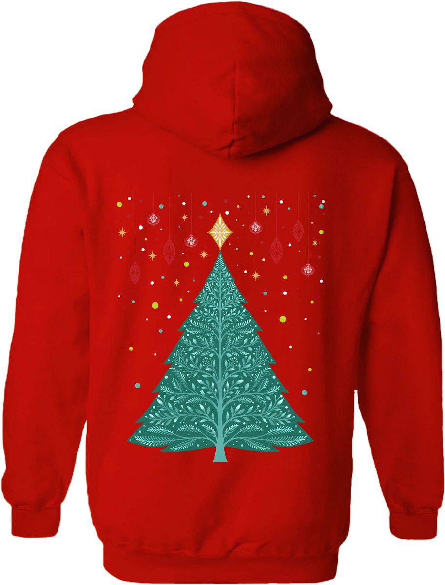 Kerstboom Christmas Night Vintage Tree The Coloured House Hoodie M