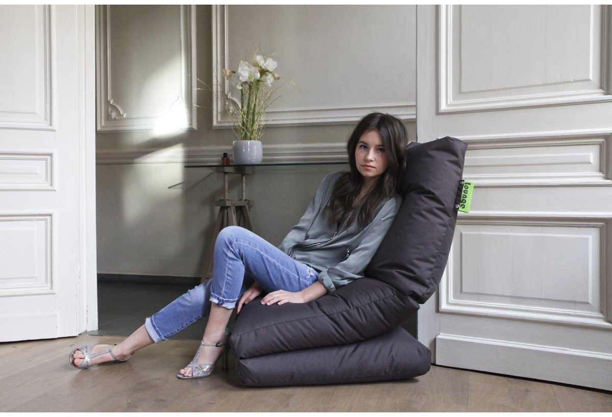 Sit On It DUBBEL PLEZIER Zitzak - Loungekussen - Multifunctioneel - Grijs - Lichtgewicht en Duurzaam - Perfect voor binnen en buiten DUBBEL PLEZIER - gris foncé