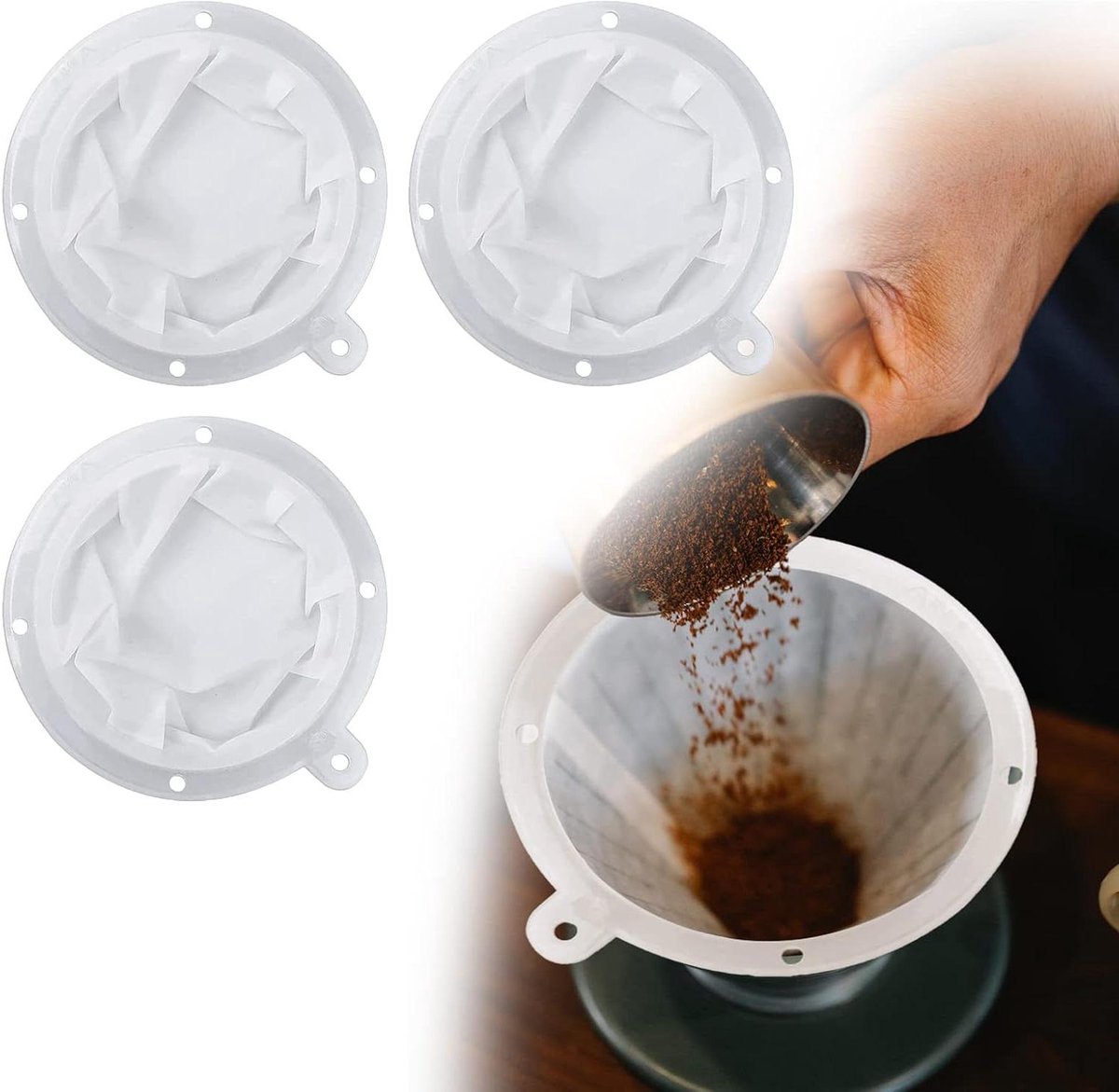Nylon Zeef voor Koffiefilter en Keuken - Set van 3 - Notenmelkzakje - Sojamelk Filter - Wijnfilter - Frituurvet Zeef - Sap Filterdoek - 200/300/400 Mesh