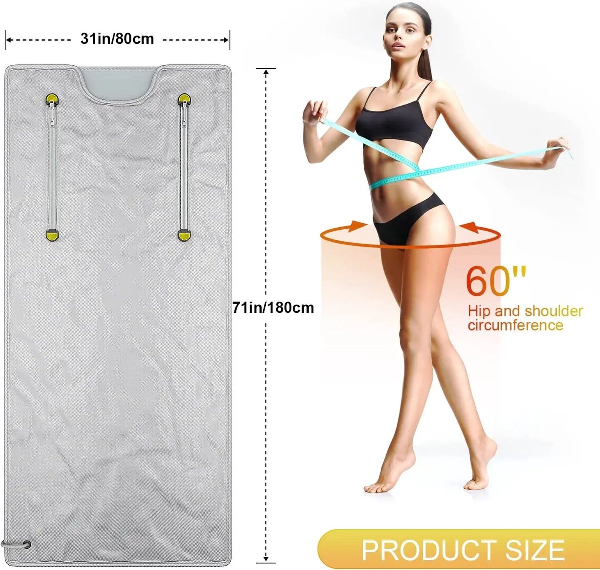 Novendo Goods – Professionele infrarood sauna deken voor gewichtsverlies - Detox, anti-aging en thuis spa therapie – 2-Zone FIR verwarming & waterdicht ontwerp thumbnail 4