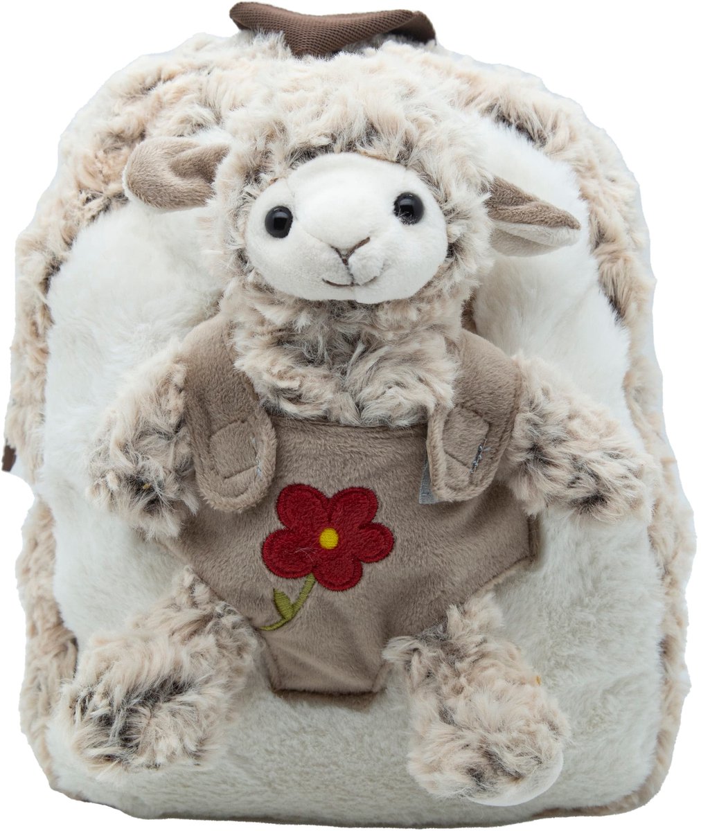 Cute since 1999 - Knuffel Rugzak - Lammetje Rugzak - Boekentas kleuter - Mode rugtas voor meisje van 3jaar - 25x21cm