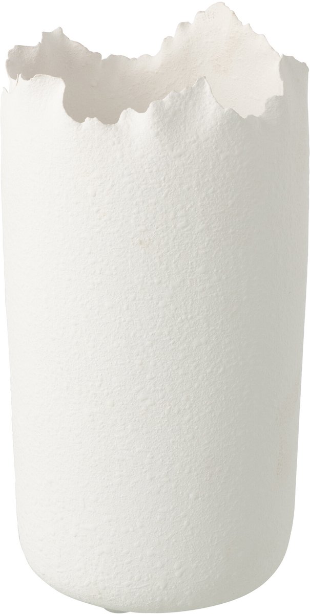 J-Line vaas Onregelmatig - keramiek - wit - small