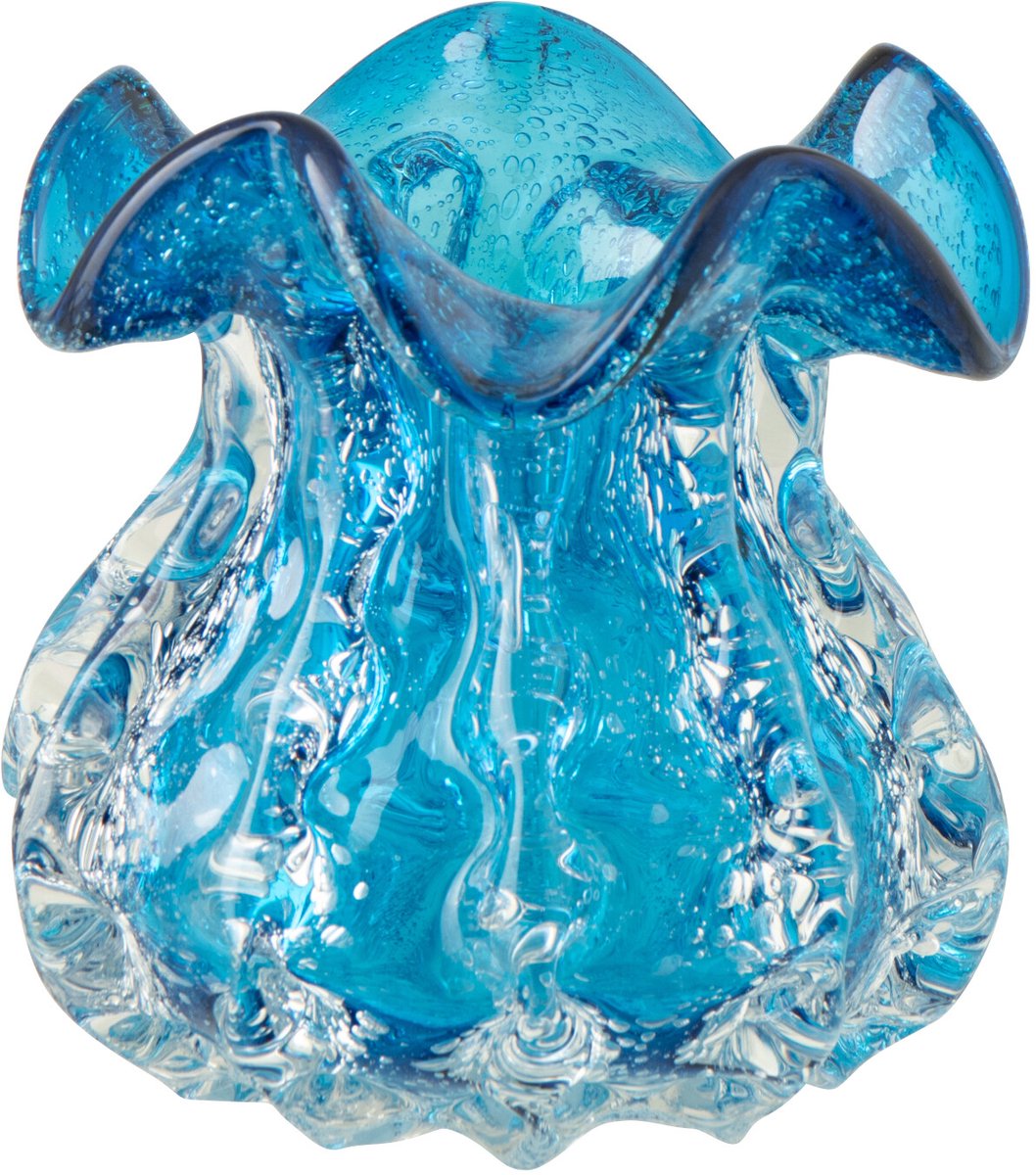 J-Line vaas Ralph - glas - blauw - small