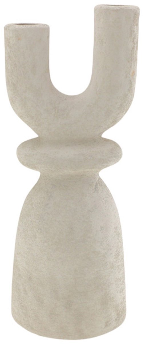 Home Society - Kandelaar - Kaarsenhouder -Breeze - Keramiek -Cementlook - 29,7 cm - Moderne Woondecoratie