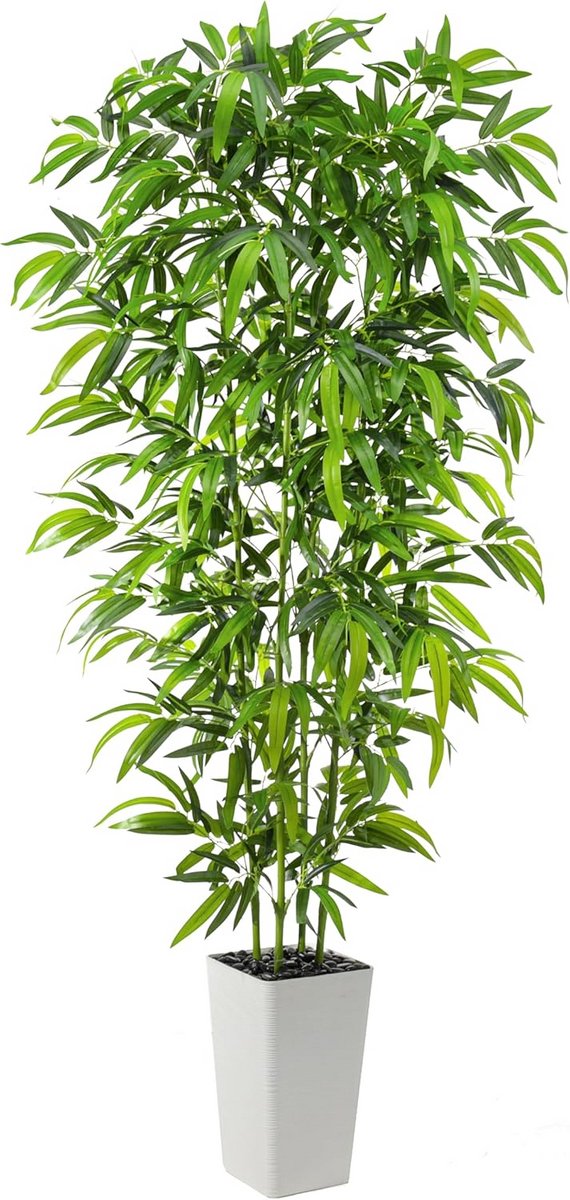 Hoge Kunstmatige Bamboeplant (180 cm) met Pot voor Binnen en Buiten - Realistisch Zijden D