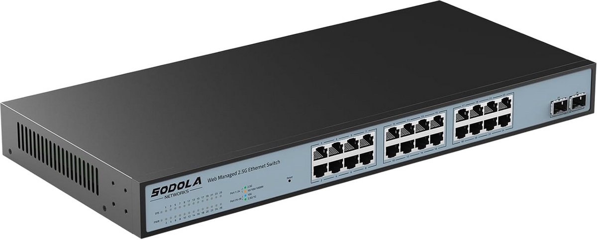 24-Poorts 2.5Gbit Managed Netwerk Switch met 10G SFP+ Uplinks | Web-Managed LAN Switch