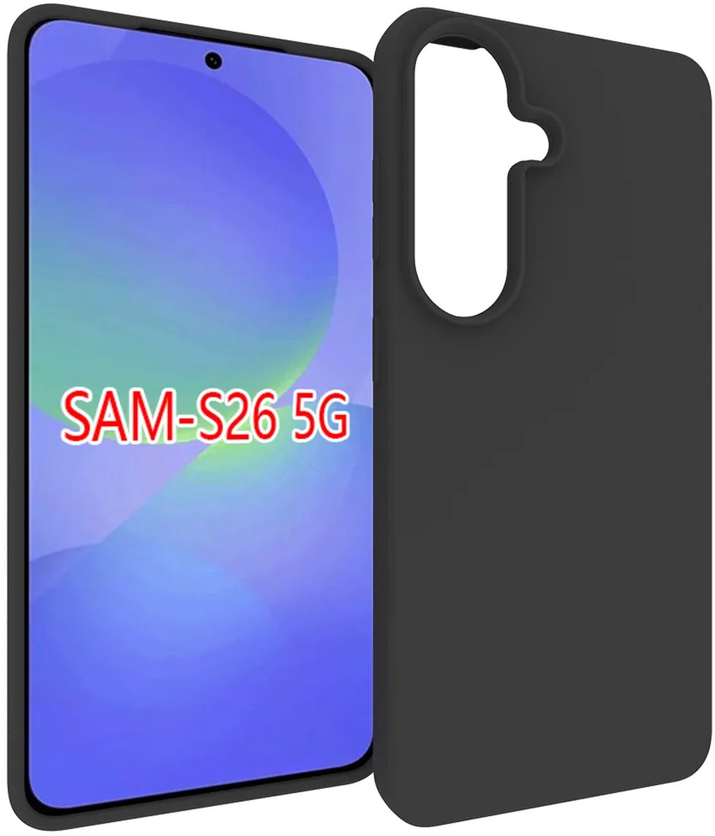 MobyDefend Hoesje - Geschikt voor Samsung Galaxy S26 - TPU Backcover - Mat Zwart