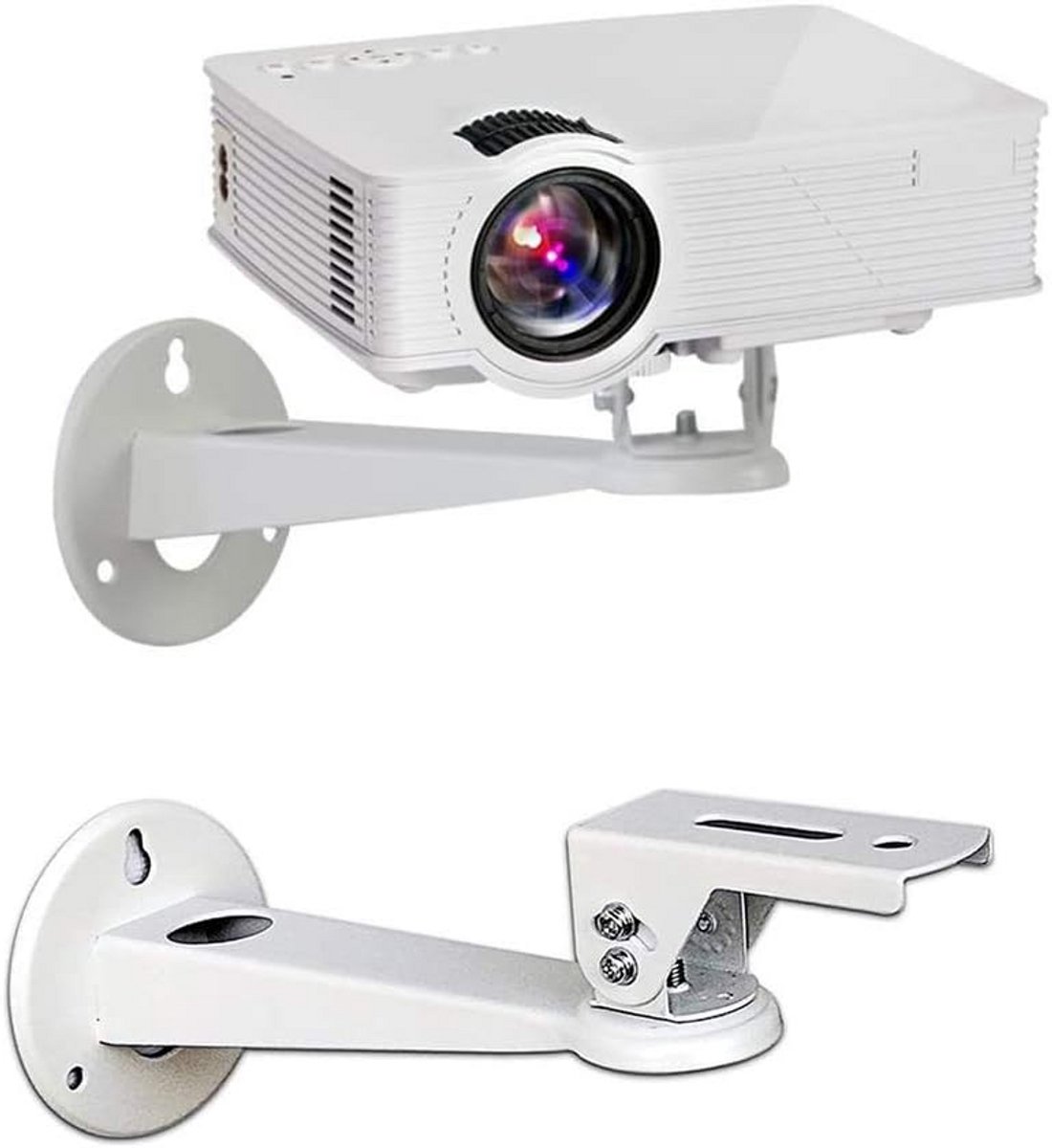 Universele Wandmontage Beugel voor Mini-Projector, Camera of Webcam - Wit