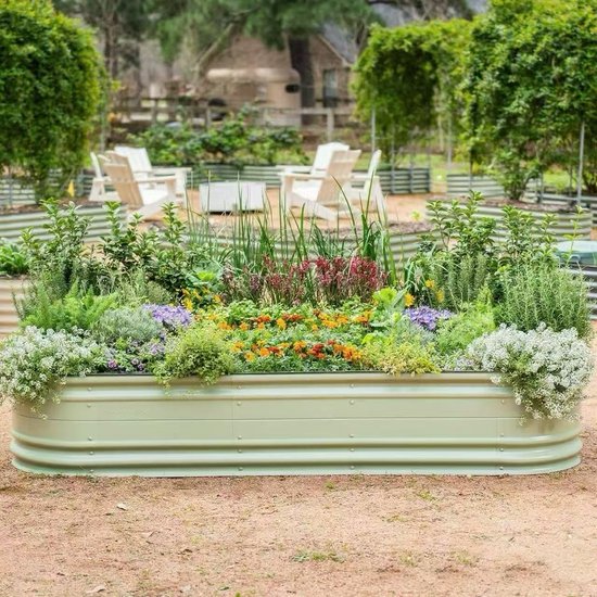 Bloomod Garden 43 cm de haut – Jardinière surélevée modulaire 9 en 1 – Taille moyenne – Jardinière en métal pour potager – Set de jardinières à monter soi DIY
