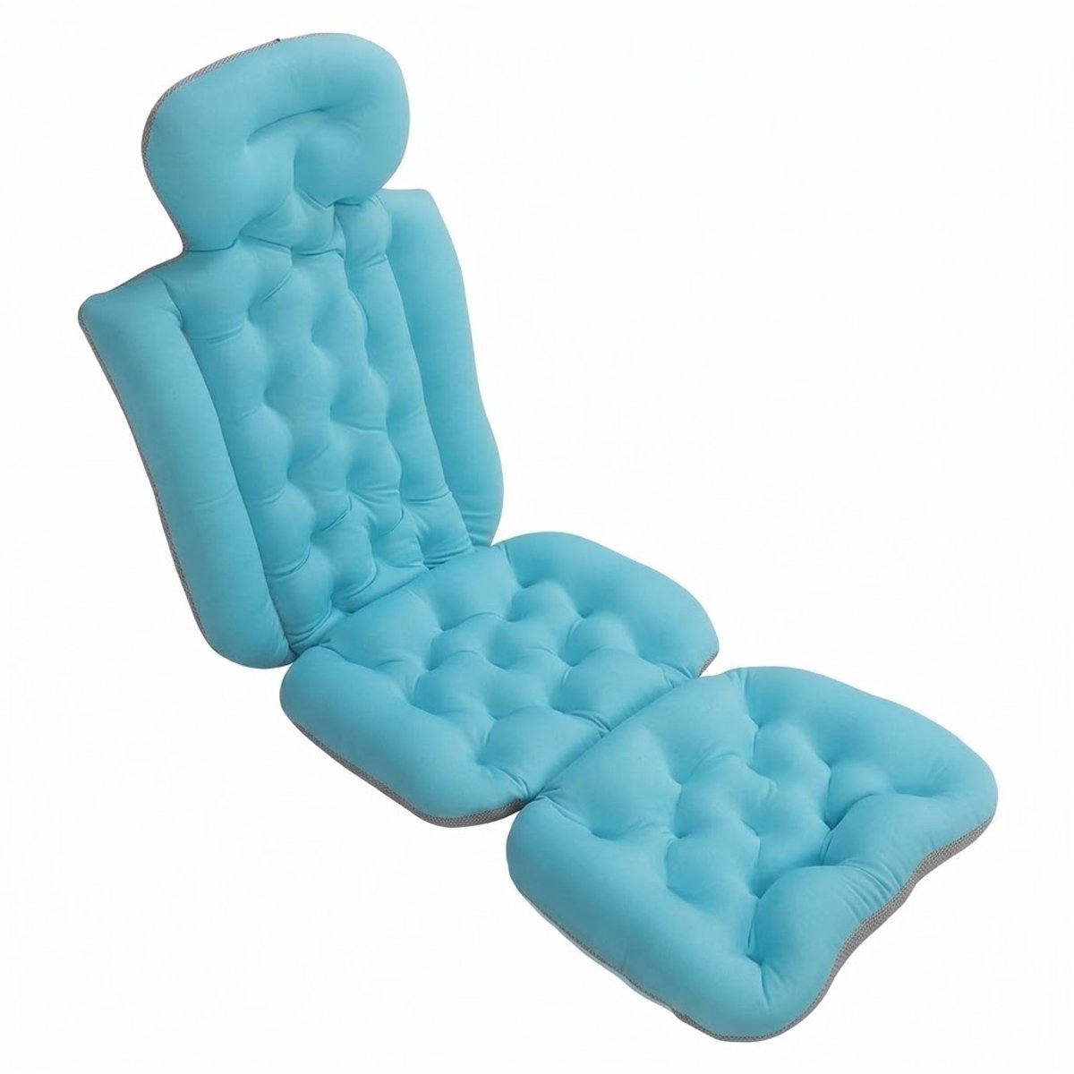 Volledig Lichaamsbadkussen – 122 cm Badkuipkussen met Hoofd-, Nek-, Rug- en Schoudersteun – Afneembaar & Wasbaar Spa Badkussen met Antislip Zuignappen