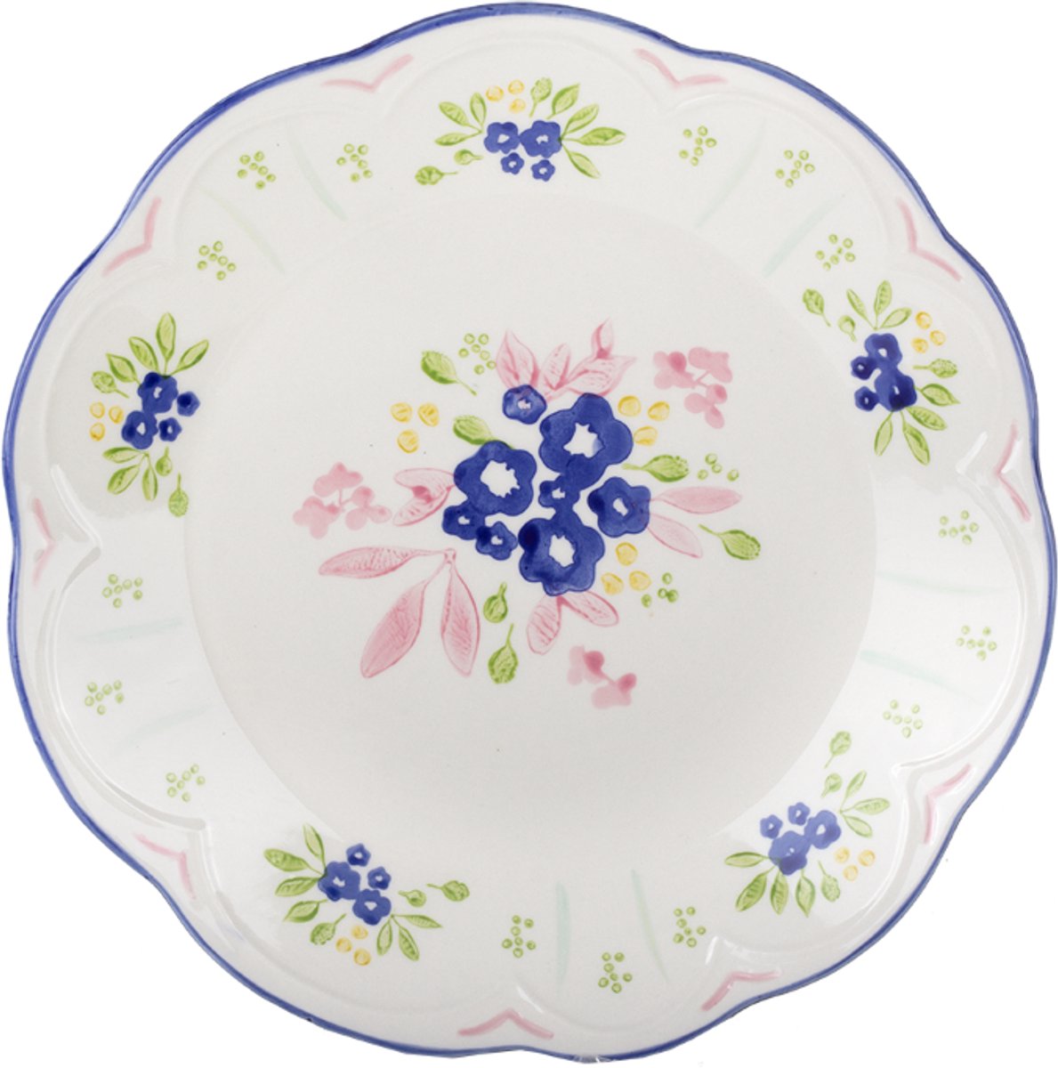 Kitsch Kitchen diner bord Mercado de Flores blauw